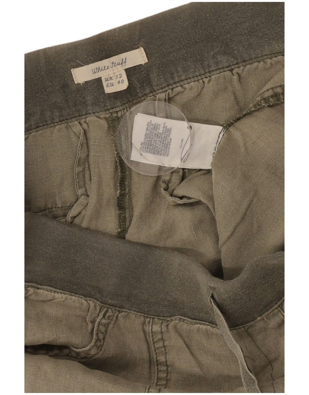 White Stuff Pantaloni tăiați pentru femei UK 12 Medium L32 L23 Kaki In