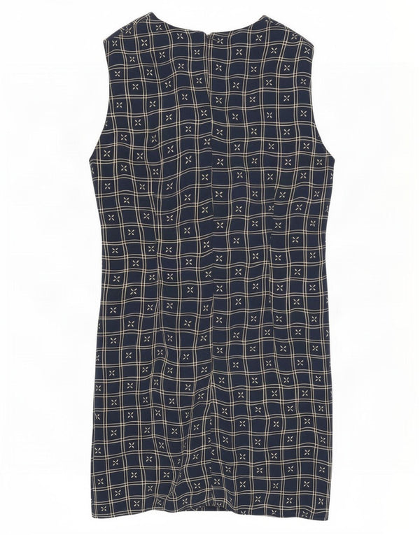 Rochie vintage pentru femei fără mâneci, UK 12, mediu, vascoză în carouri bleumarin