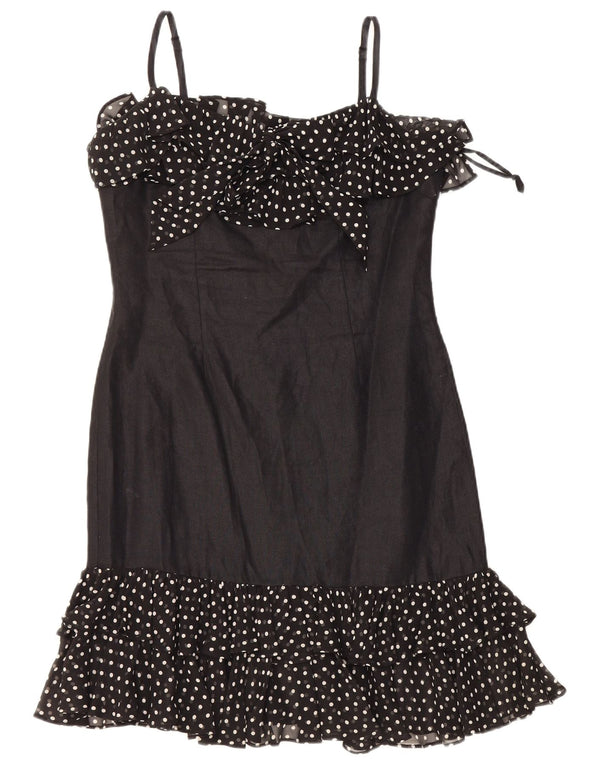 LUISA SPAGNOLI Rochie Slip Femei IT 44 Medium Black Polka Dot In