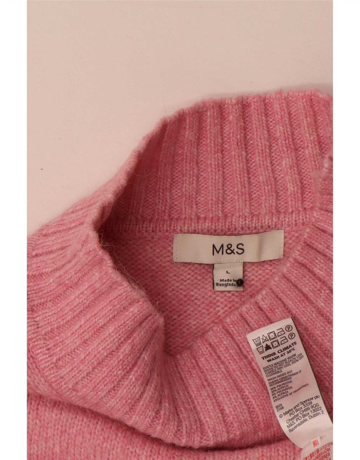 Pulover cu gât țestoasă pentru femei Marks & Spencer UK 16, mare, roz