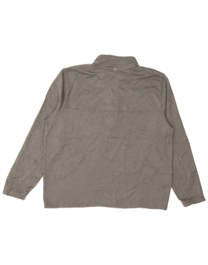 Pulover Izod pentru bărbați, cu fermoar și gât, XL, cu dungi gri