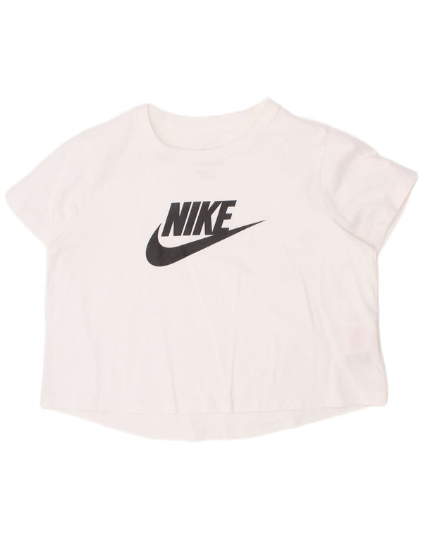 Tricou grafic Nike pentru fete Top 12-13 ani mare, alb, bumbac