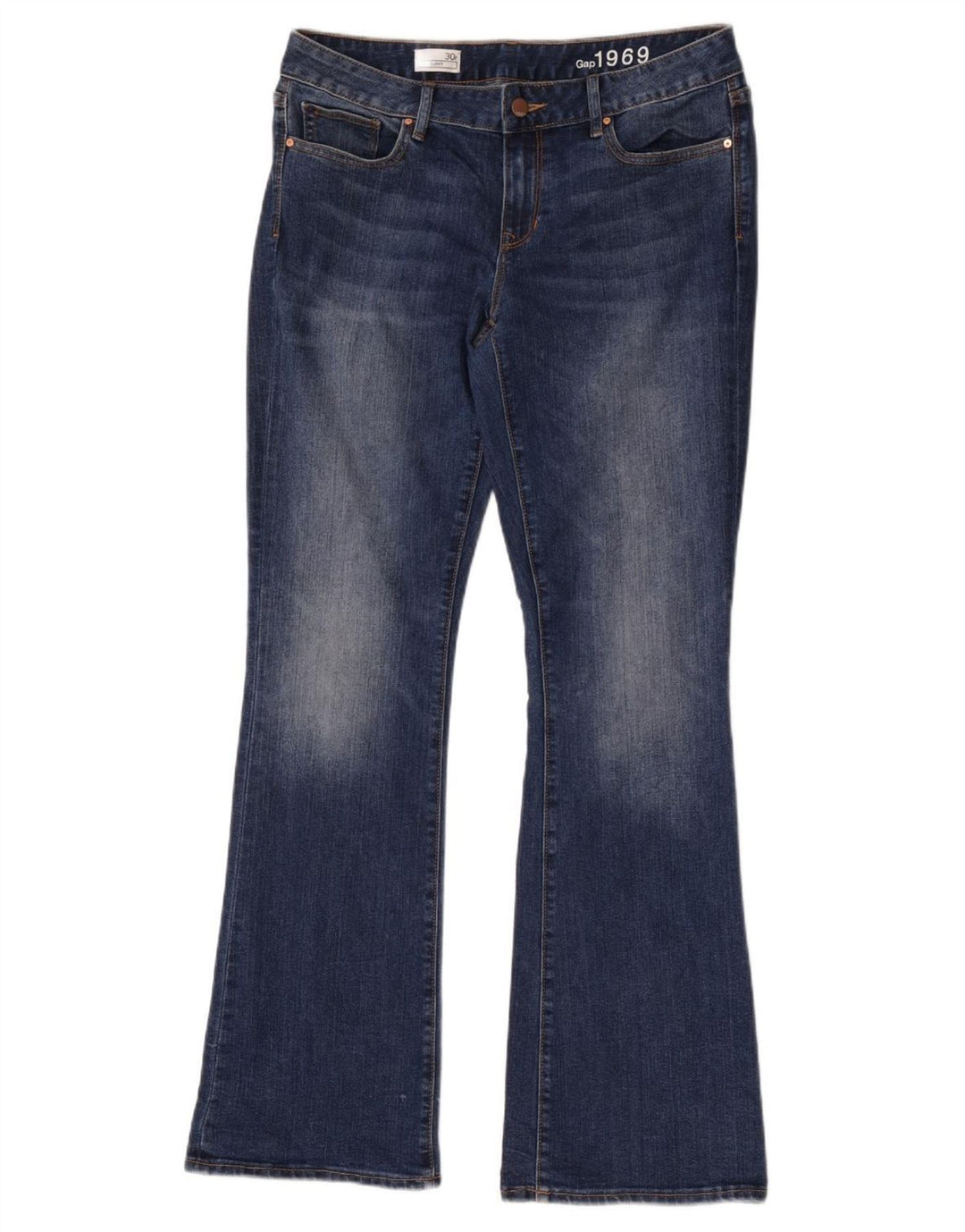Blugi Gap pentru damă, cu curbate, cu bootcut US 10 Large W30 L33 Blue Bumbac
