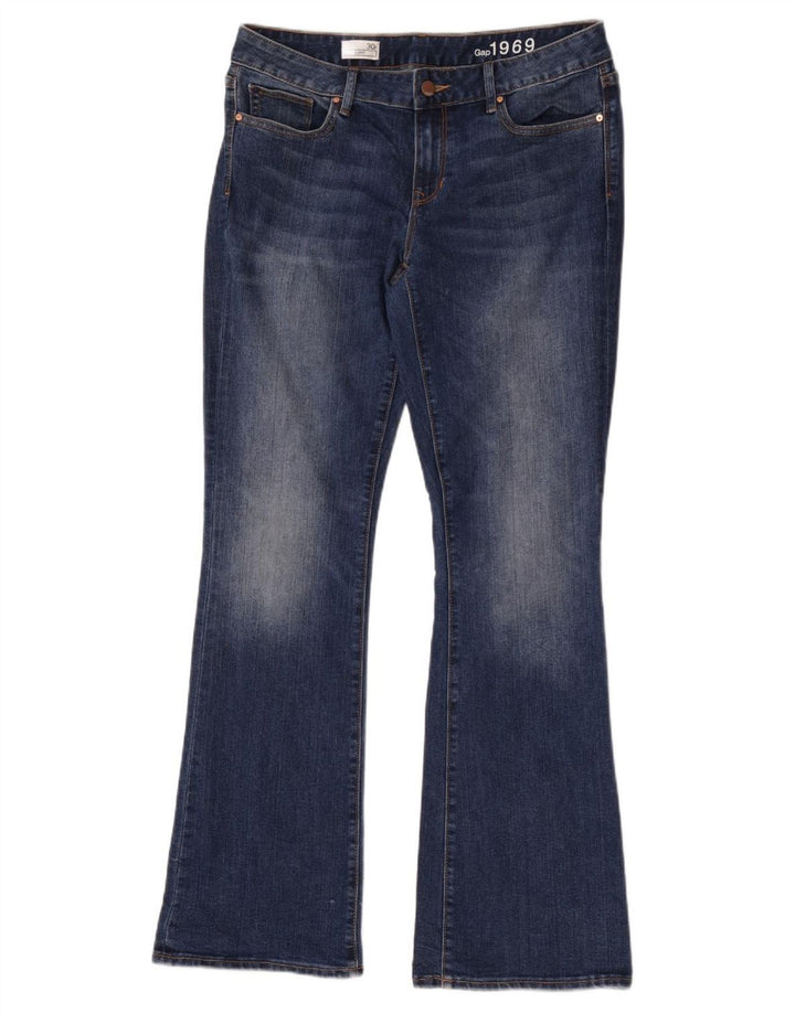Blugi Gap pentru damă, cu curbate, cu bootcut US 10 Large W30 L33 Blue Bumbac