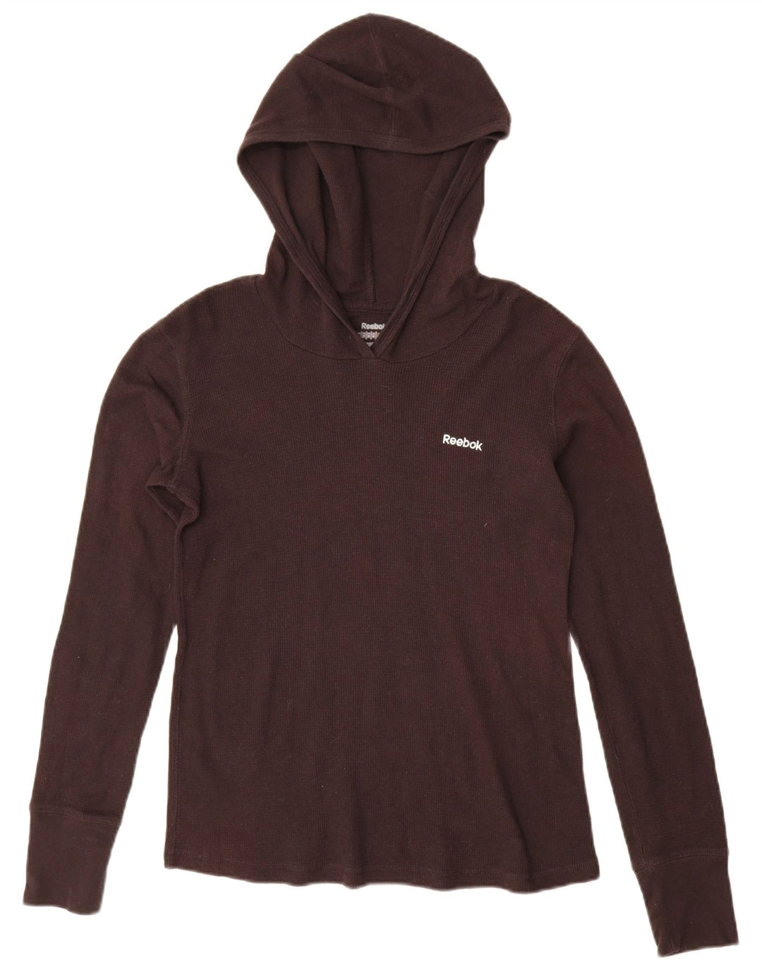 Top cu glugă pentru femei Reebok cu mânecă lungă UK 12, bumbac maro mediu