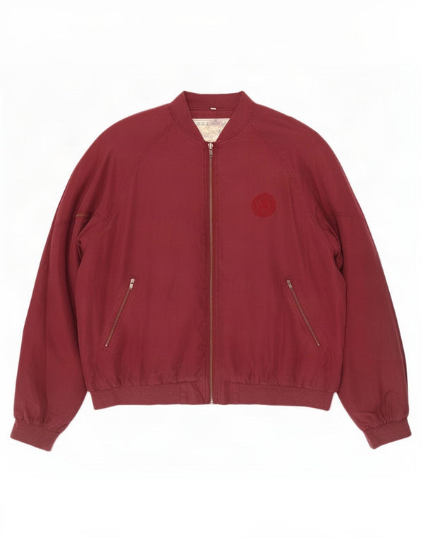 Jachetă Bomber Al Bright pentru bărbați UK 42 XL Bordeaux Mătase