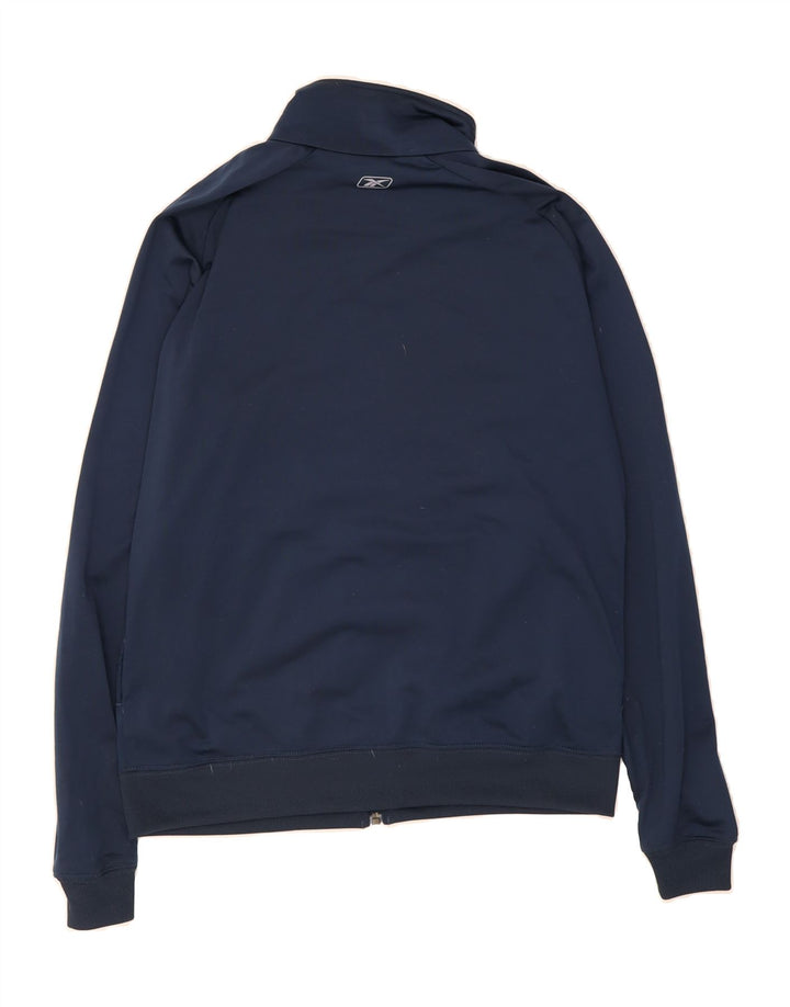 REEBOK Mens Tracksuit Top Jacket XS Navy Blue Colourblock Polyester Vintage Reebok and Second-Hand Reebok from Messina Hembry 