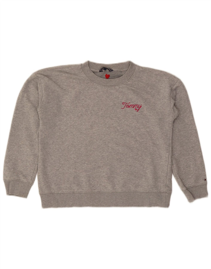 Pulover oversize crop pentru femei Tommy Hilfiger UK 10 mic gri