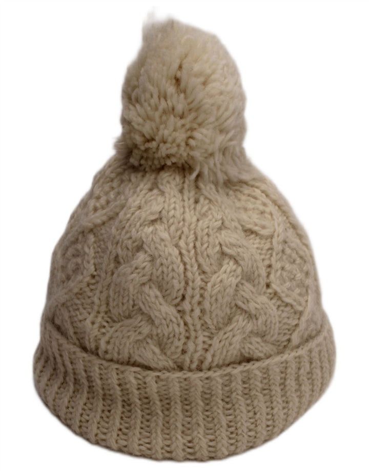 Pălărie din tricot pentru femei Aran Sweater Market, lână albă, mare