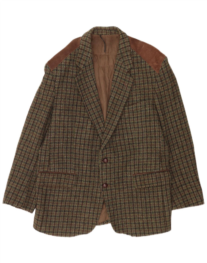 Jachetă pentru bărbați Harris Tweed cu 2 nasturi, UK 38, verde mediu