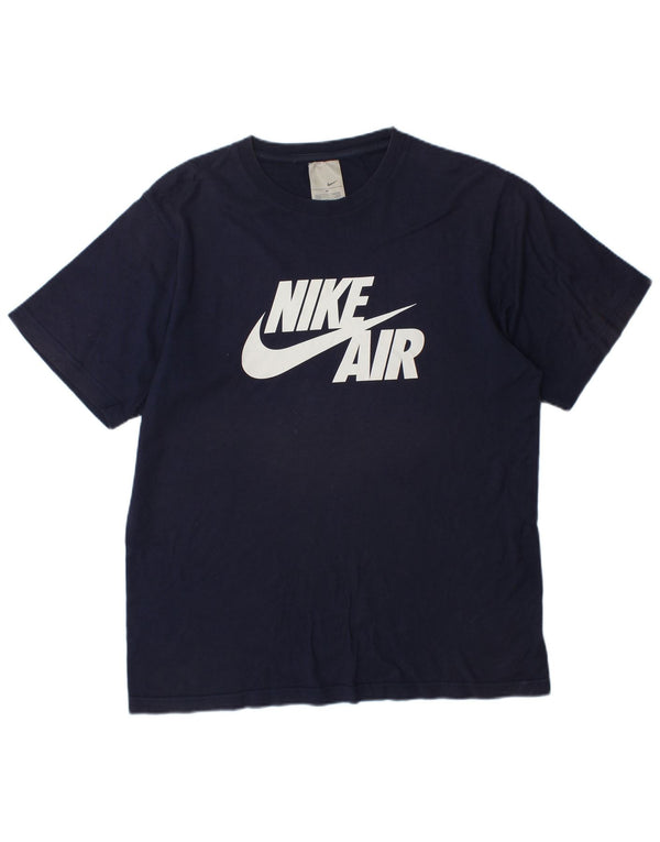 Tricou grafic Nike pentru bărbați Top UK 39/41 Medium Bleumarin Bumbac