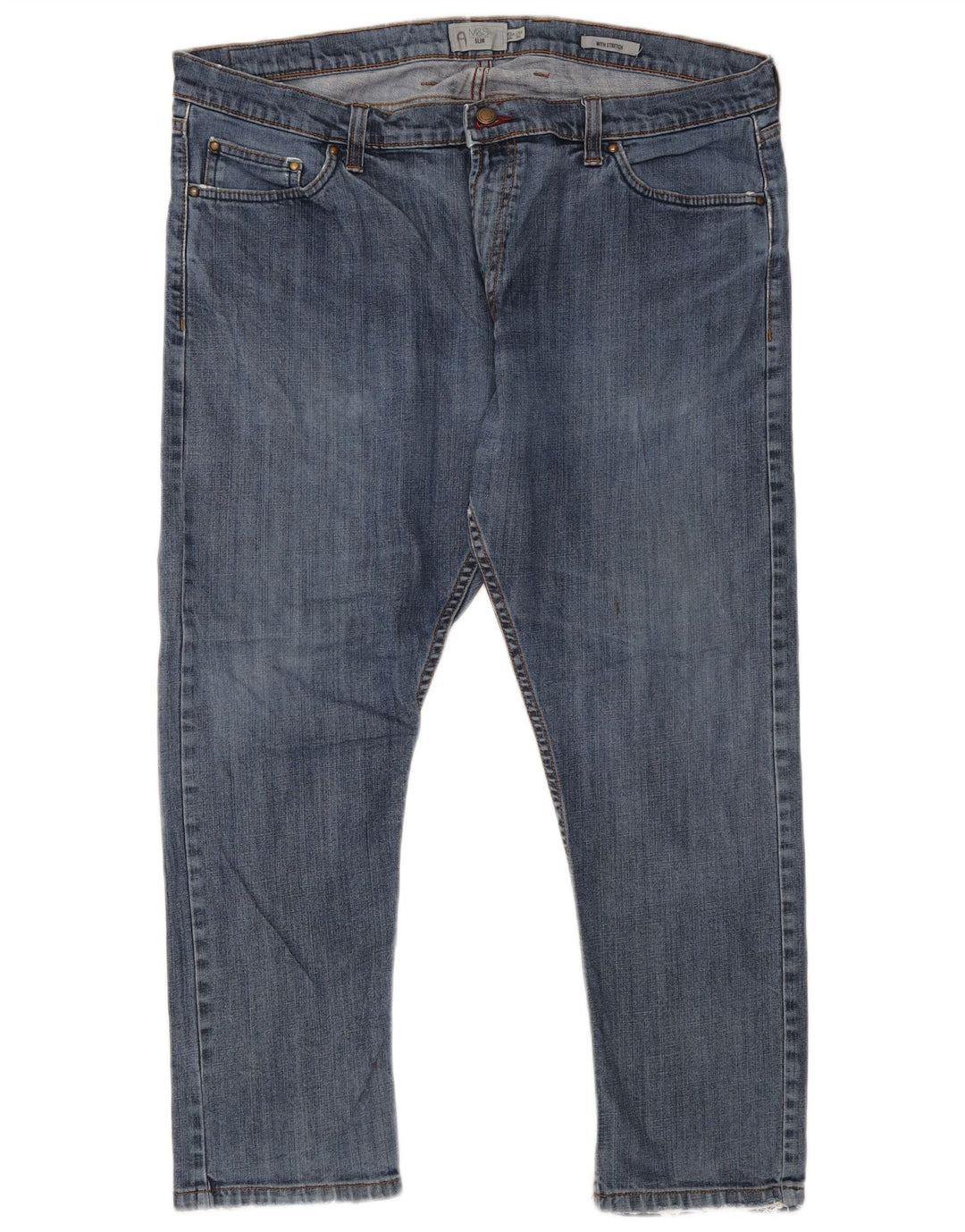 Blugi slim pentru bărbați Marks & Spencer W40 L29 Bumbac albastru