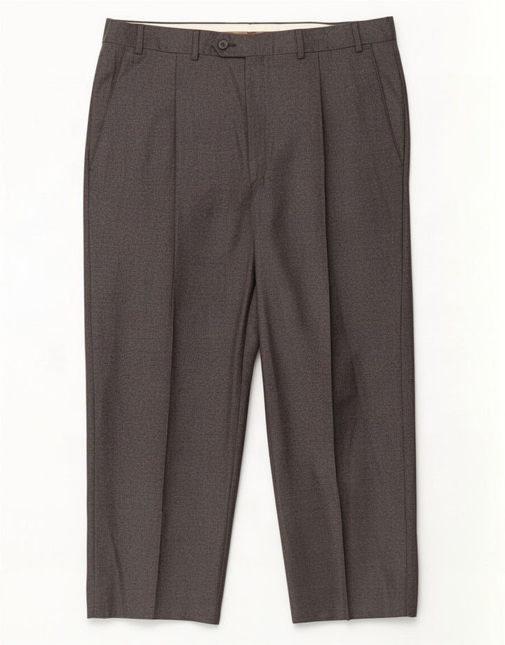 Marks & Spencer Pantaloni de costum crop pentru bărbați L36 L24 Lână gri