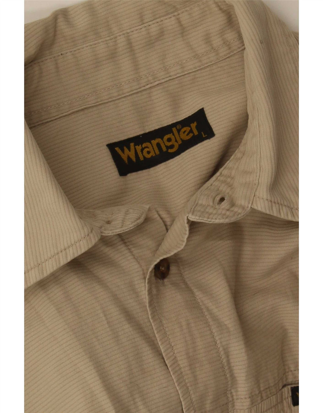 Cămașă Wrangler pentru băieți 14-15 ani, mare, bej, cu dungi