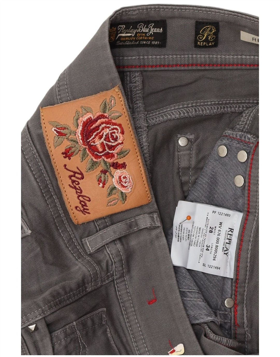 REPLAY Blugi pentru femei Rearmy Bootcut W28 L32 bumbac gri