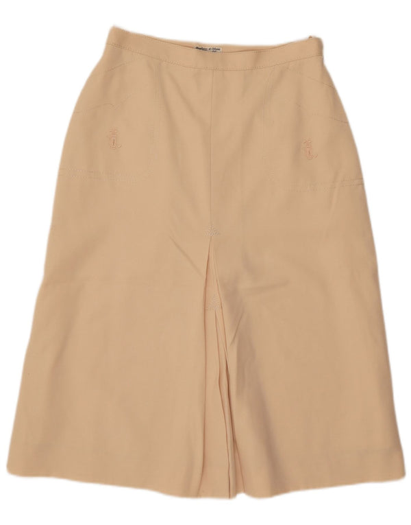 Fustă A-Line Vintage pentru femei cu talie înaltă IT 44 Medium W26 Bej Viscoză