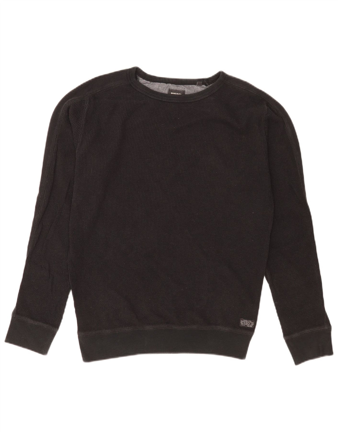 Pulover Diesel pentru bărbați, bumbac mediu negru