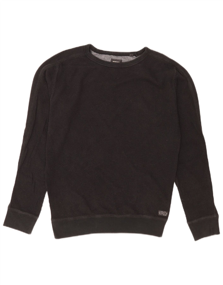 Pulover Diesel pentru bărbați, bumbac mediu negru
