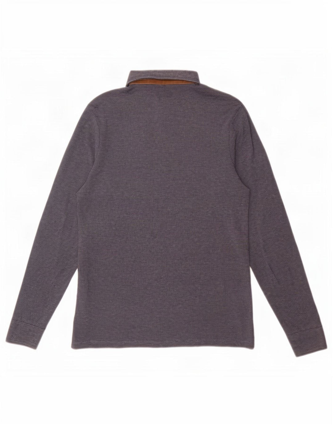 Cămașă polo cu mânecă lungă Massimo Dutti pentru bărbați, albastru bleumarin mediu