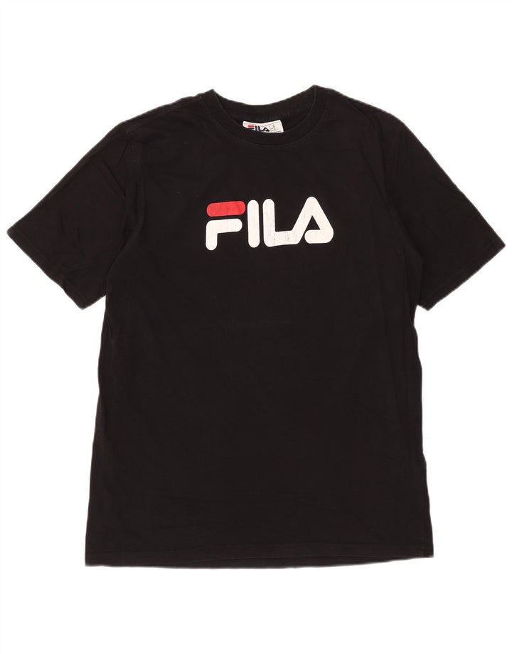Tricou grafic Fila pentru bărbați Top Medium Negru Bumbac