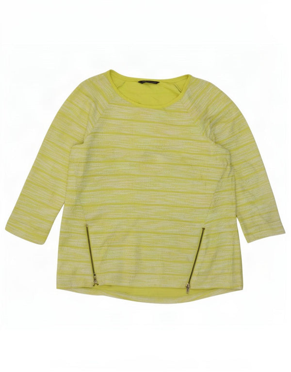 Marks & Spencer Top pentru femei cu mâneci 3/4 Marea Britanie 14 Poliester cu dungi verzi mari