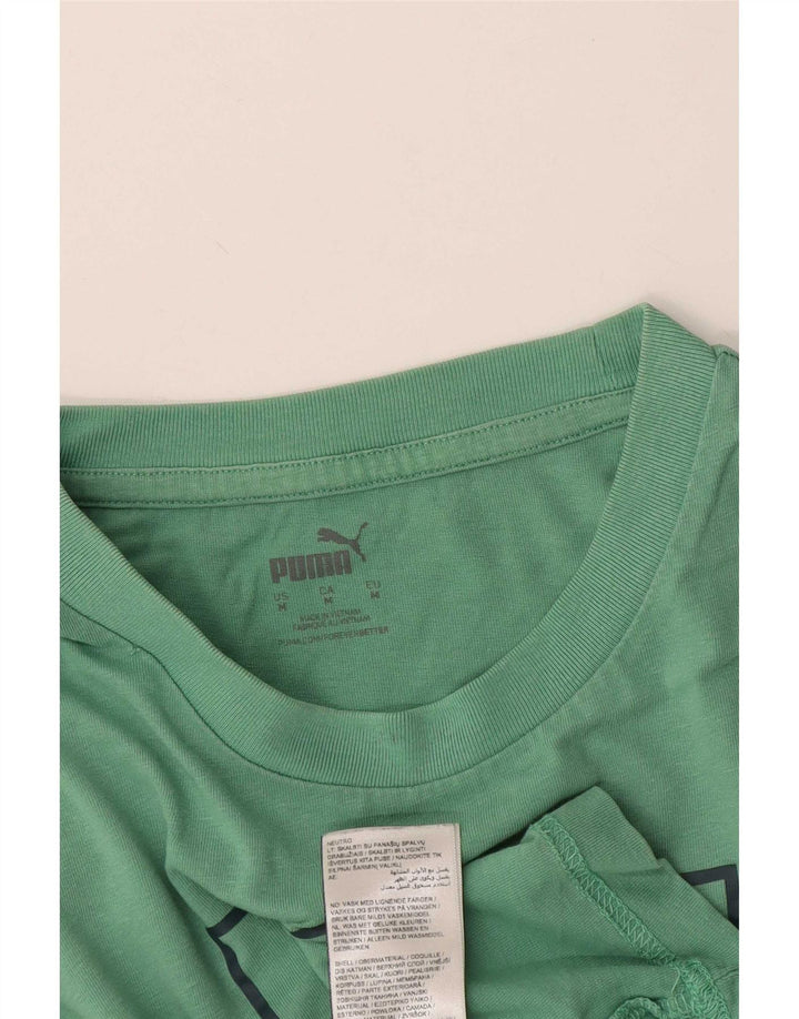 Tricou grafic Puma pentru bărbați Top din bumbac turcoaz mediu