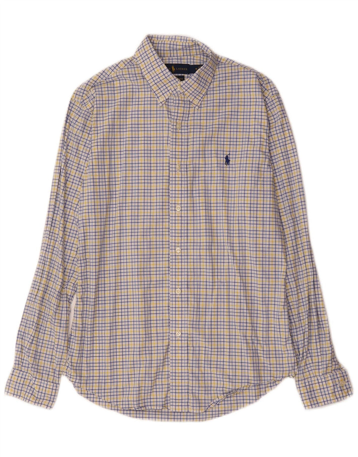 Cămașă pentru bărbați Ralph Lauren Slim Fit, bumbac alb mediu cu carouri