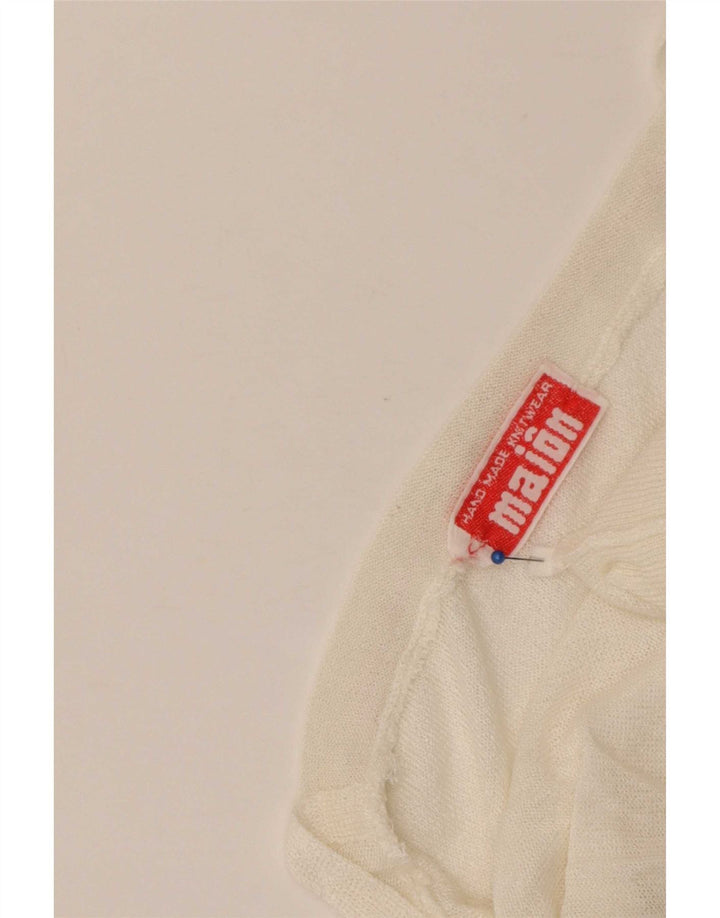 Top tricot vintage pentru femei UK 14 Large White