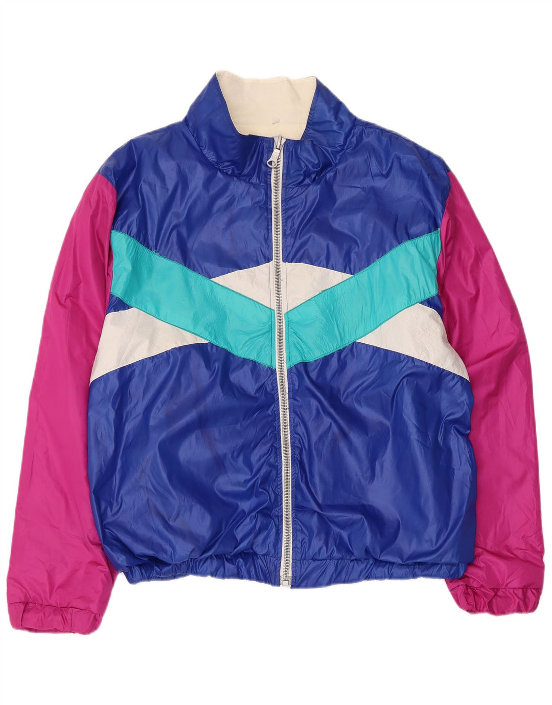 Jachetă de trening vintage pentru bărbați cu grafică, XL, albastru, bloc de culoare
