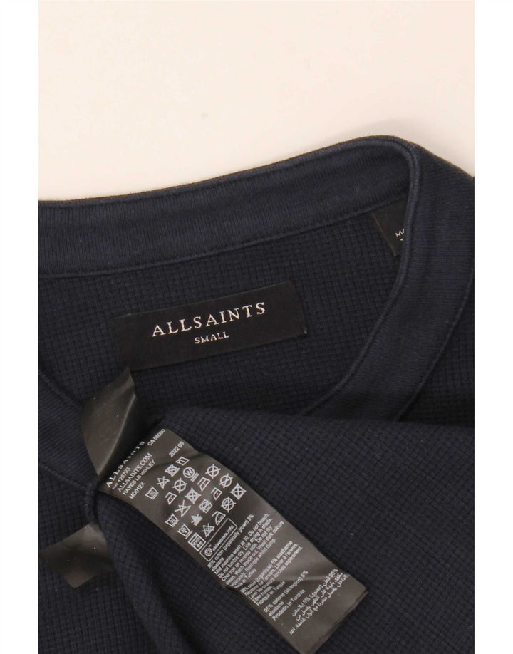 All Saints Top pentru bărbați cu mânecă lungă, mic, bleumarin, bumbac