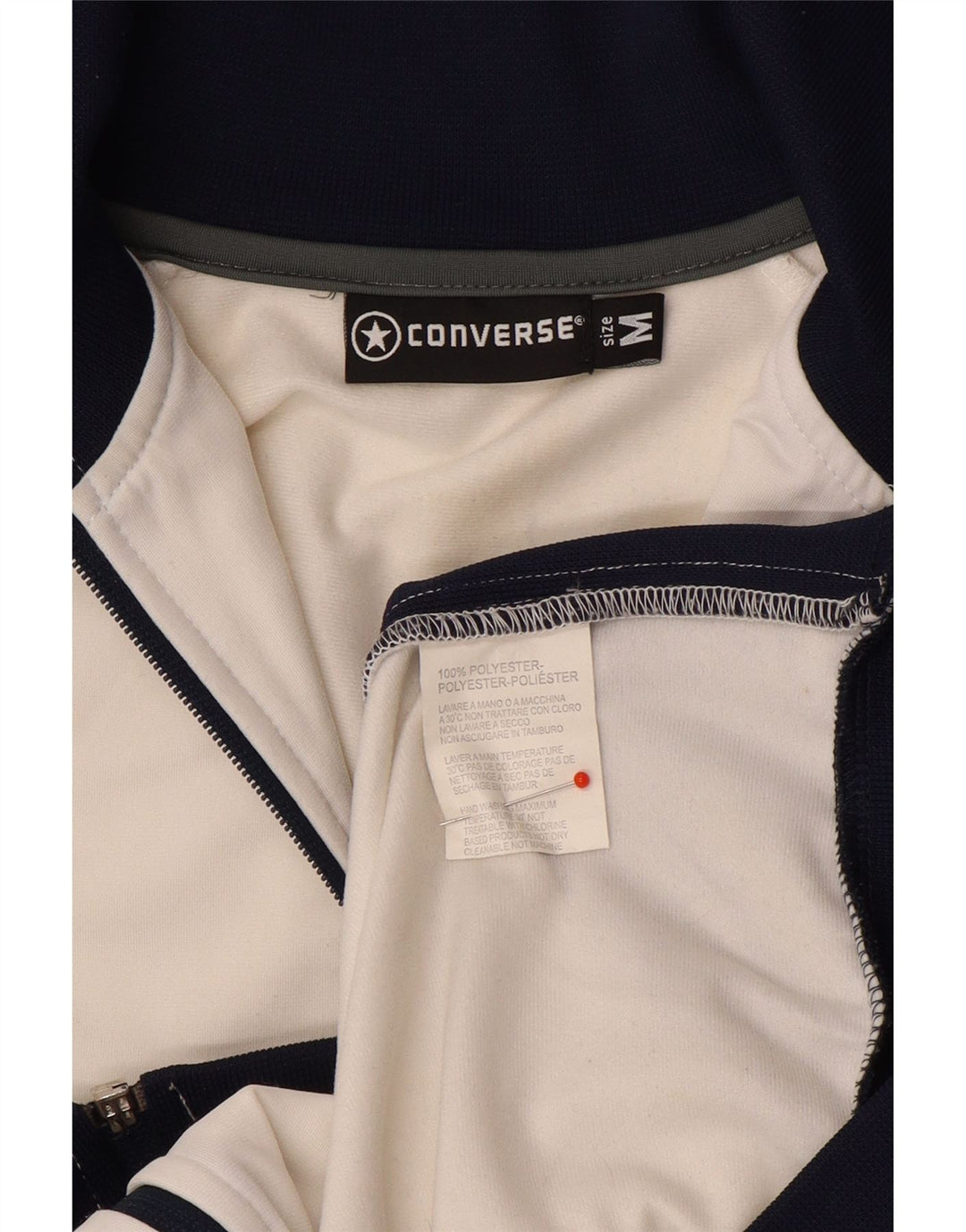 Jachetă de top pentru trening grafic Converse pentru bărbați, mediu alb, bloc de culoare