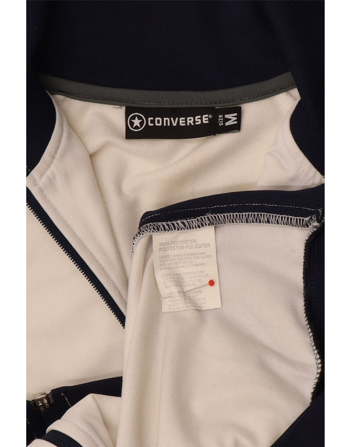 Jachetă de top pentru trening grafic Converse pentru bărbați, mediu alb, bloc de culoare