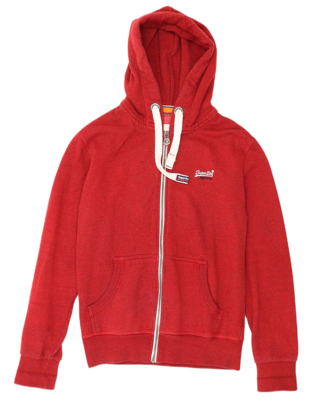 Pulover Superdry pentru bărbați, cu fermoar, bumbac roșu mediu