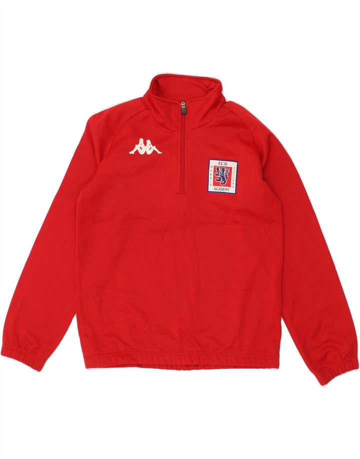 KAPPA Boys Zip Neck Pullover Tracksuit Top 13-14 Years Red Polyester Vintage Kappa and Second-Hand Kappa from Messina Hembry 