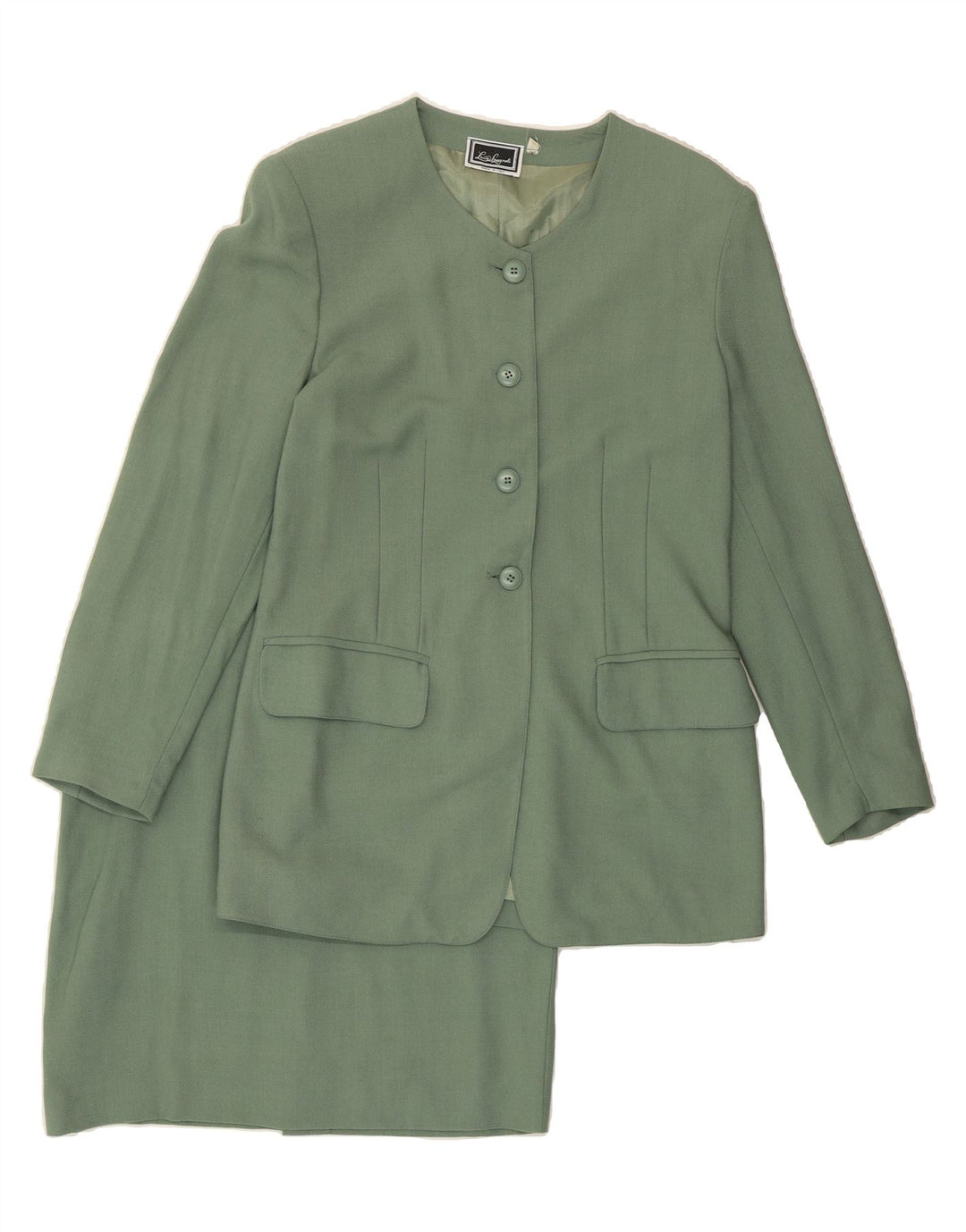 LUISA SPAGNOLI Womens 4 Button 2 Piece Skirt Set IT 42 Medium W32 Green Vintage Luisa Spagnoli and Second-Hand Luisa Spagnoli from Messina Hembry 