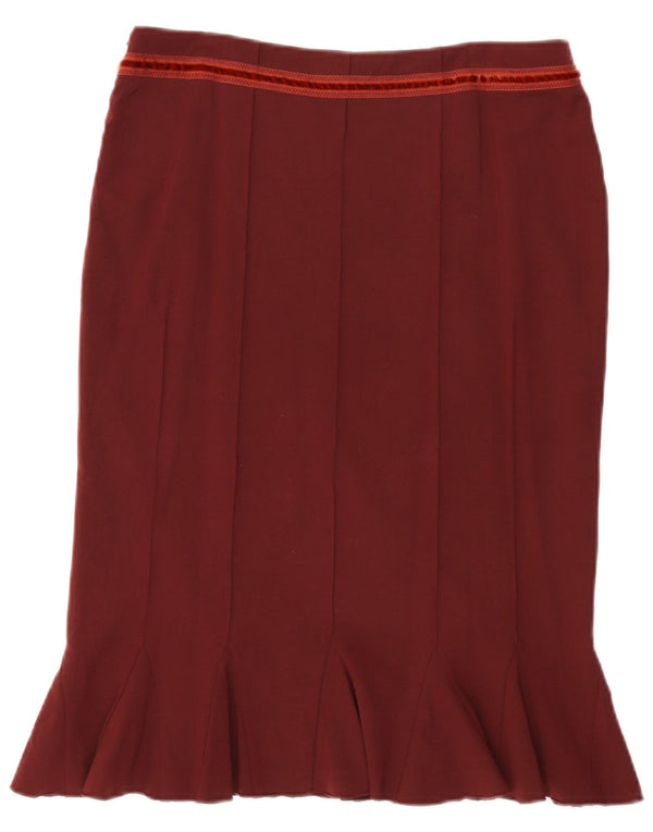 Roberto Cavalli Womens Class Mermaid Fusta IT 44 Medium W30 Burgundy Lână