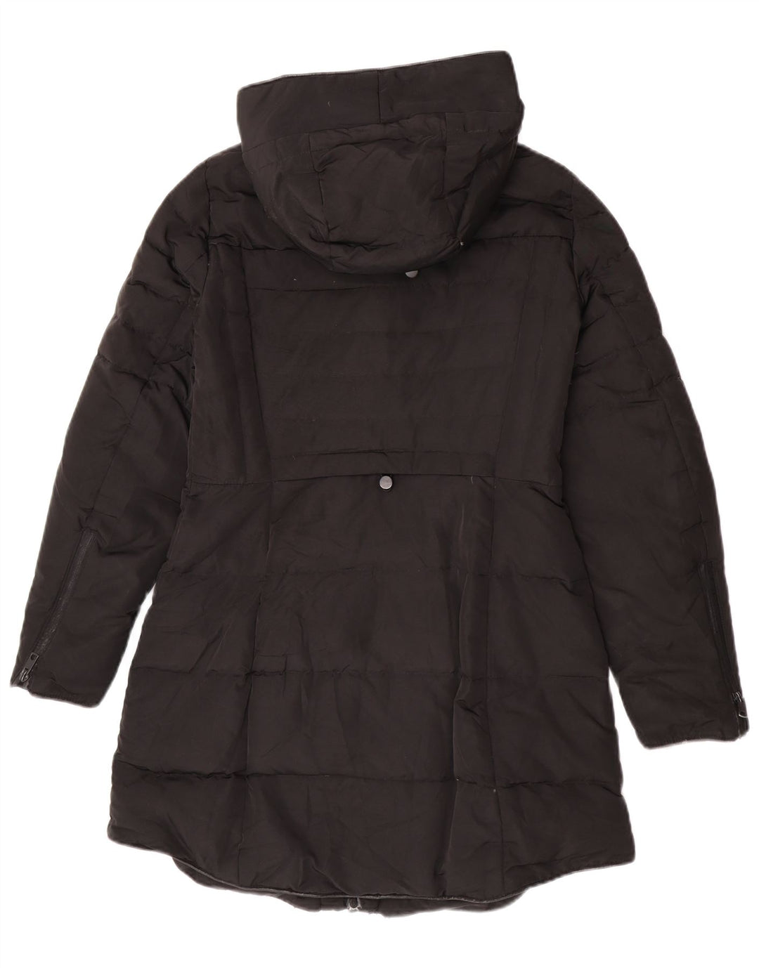 Palton căptușit cu glugă pentru femei Zara UK 14 Medium Black