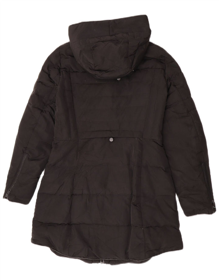 Palton căptușit cu glugă pentru femei Zara UK 14 Medium Black