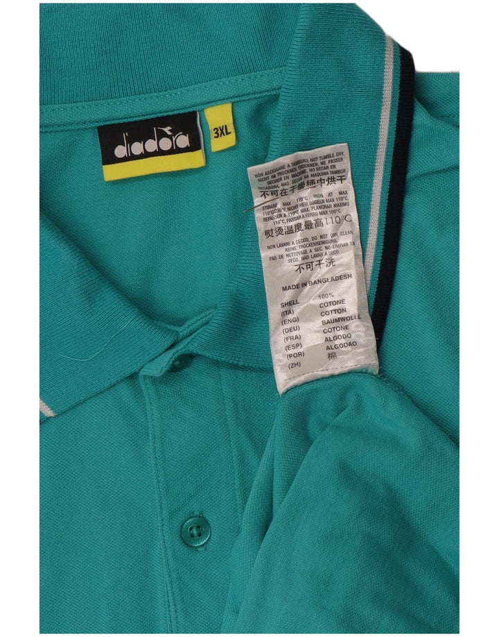 Tricou polo pentru bărbați Diadora 3XL din bumbac turcoaz
