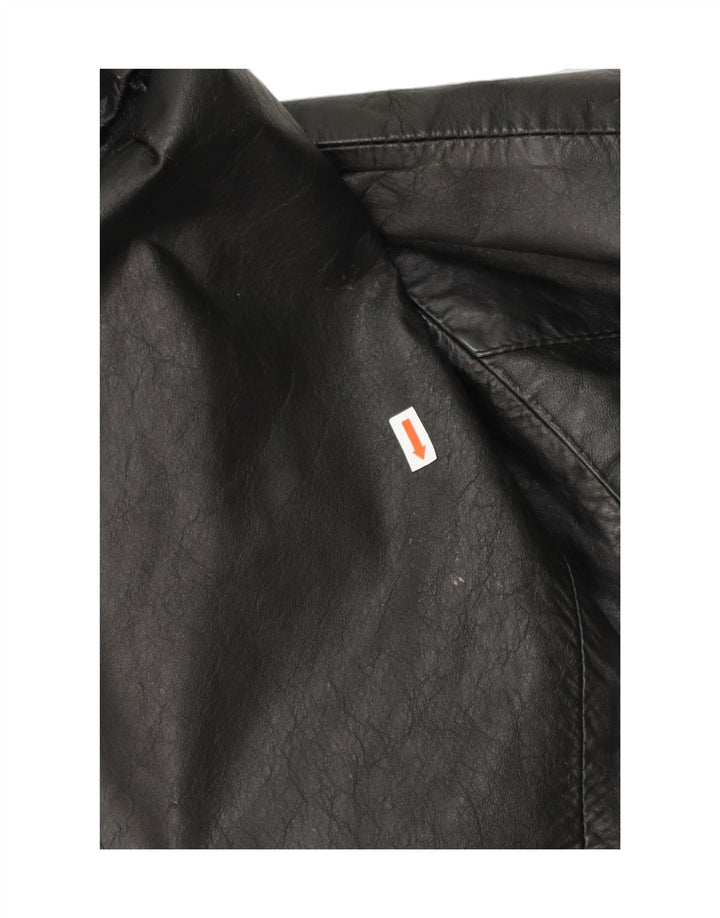 VINTAGE Womens Oversized Bomber Jacket UK 10 Small Black Vintage Vintage and Second-Hand Vintage from Messina Hembry 