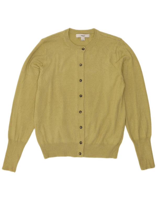 Marks & Spencer Womens Cardigan Sweater UK 10 Small Green Viscose