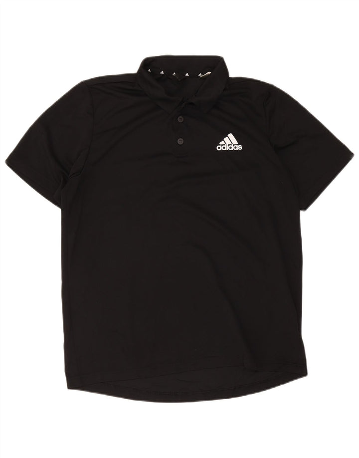 Tricou polo Adidas Aeroready pentru bărbați, poliester mediu negru