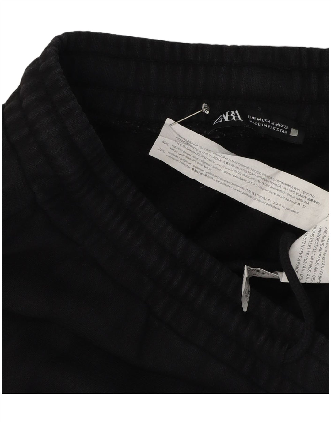 Pantaloni de trening Zara Barbati Joggeri Bumbac Negru Mediu