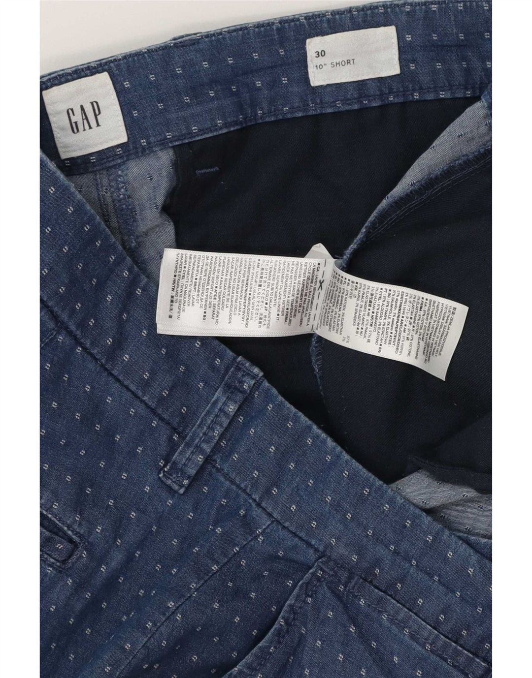Pantaloni scurți chino pentru bărbați Gap W30, mediu, albastru, bumbac cu pete