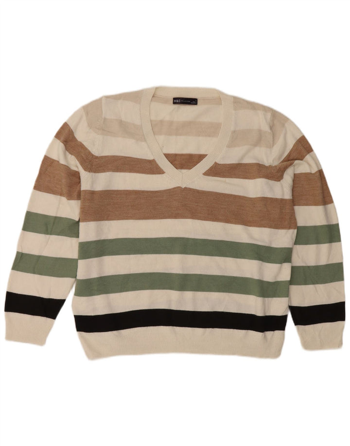 Pulover pentru femei Marks & Spencer cu decolteu în V UK 16 mare, multicolor