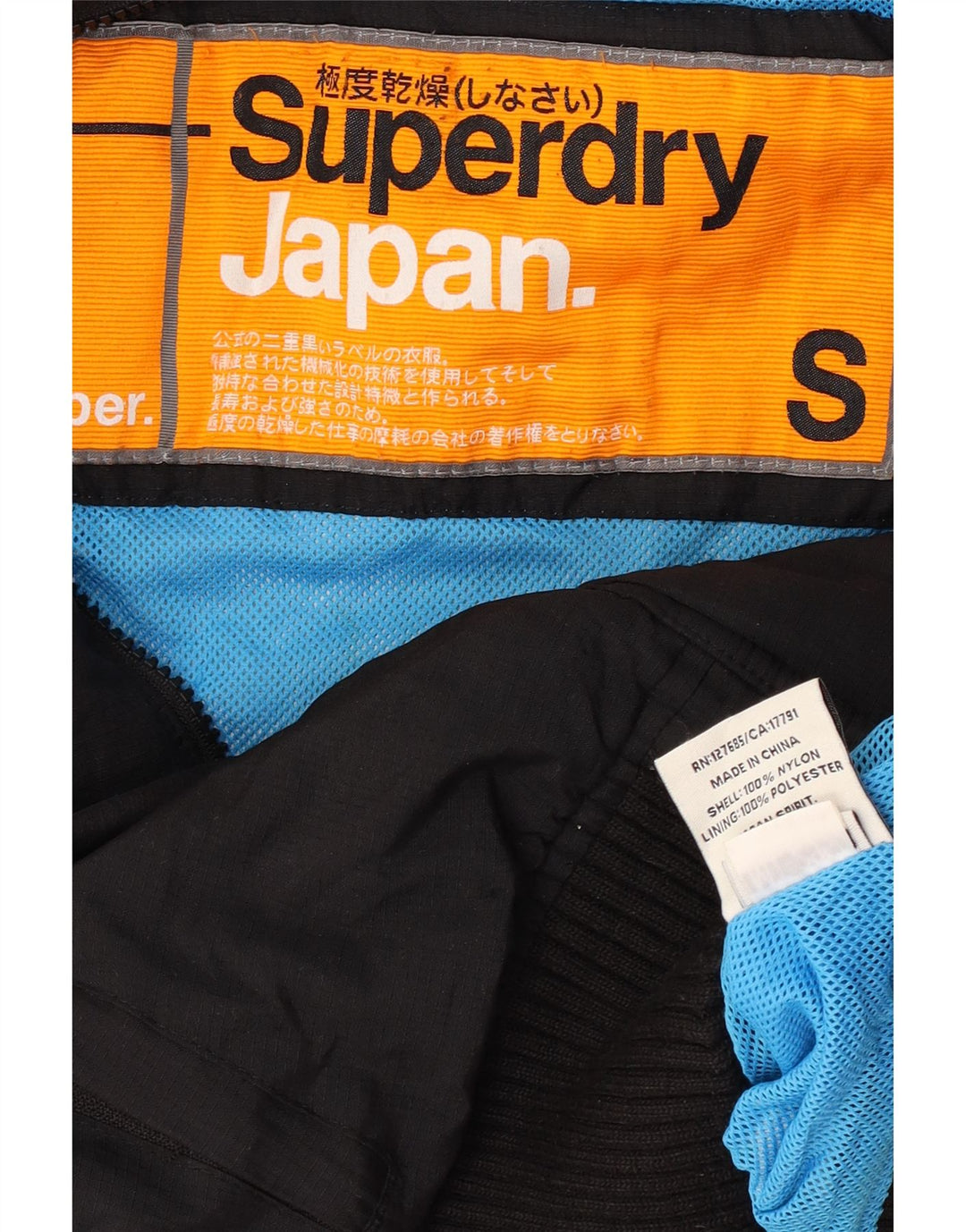 Jachetă Bomber cu grafică Superdry pentru femei UK 10 Small Black Nylon