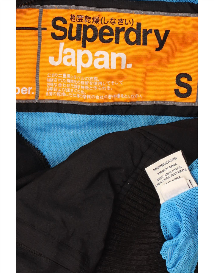 Jachetă Bomber cu grafică Superdry pentru femei UK 10 Small Black Nylon