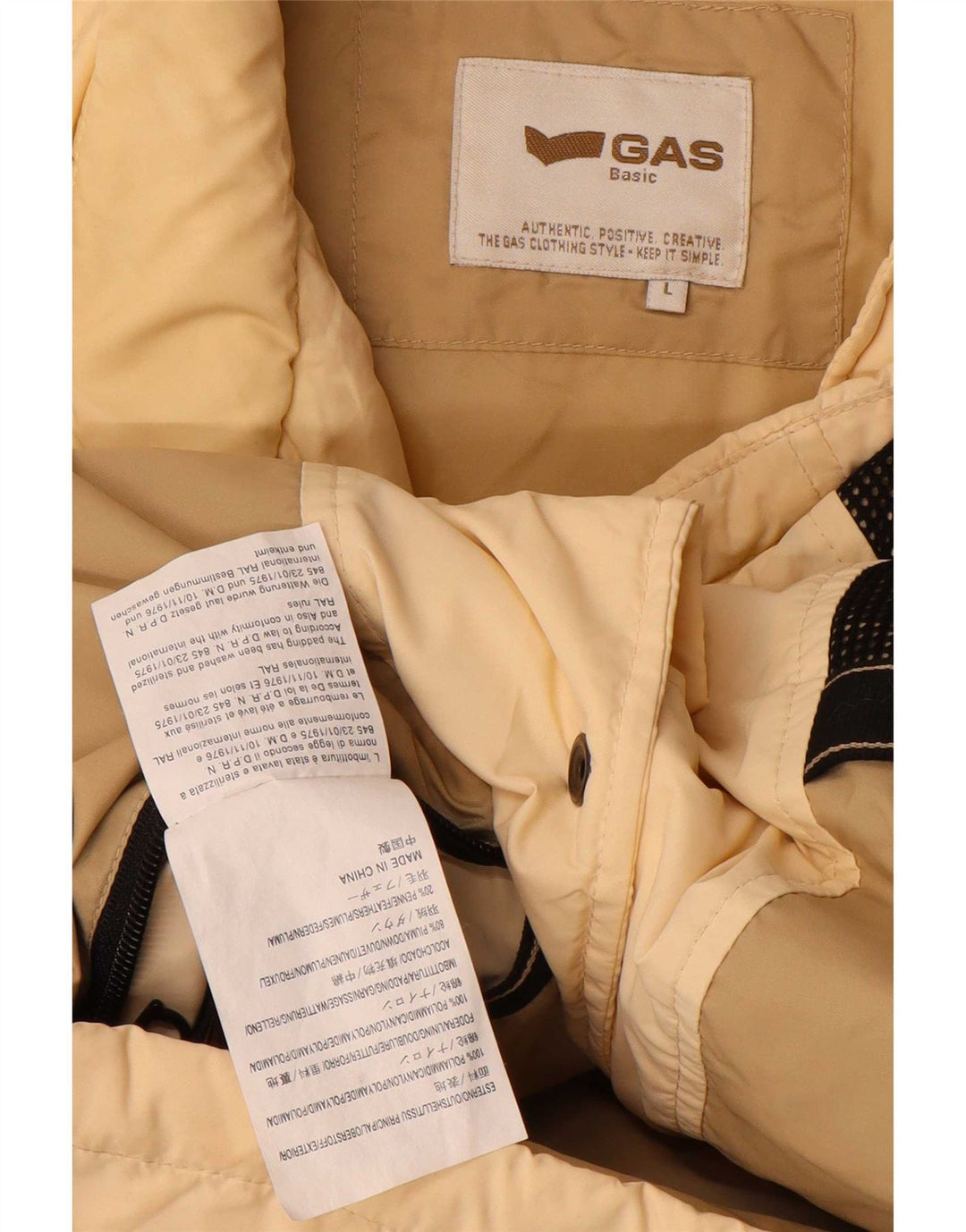 Gilet căptușit pentru bărbați Gas UK 40, mare, bej, poliamidă