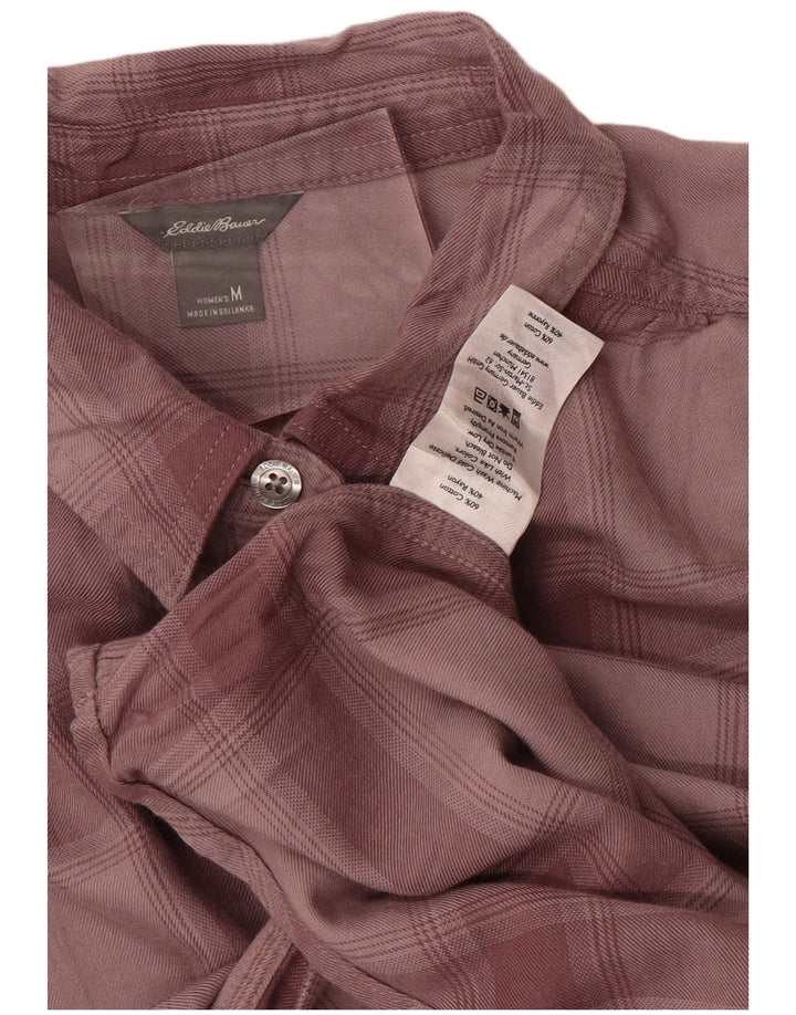 EDDIE BAUER Cămașă de flanel pentru femei UK 14 Medium Burgundy Carid