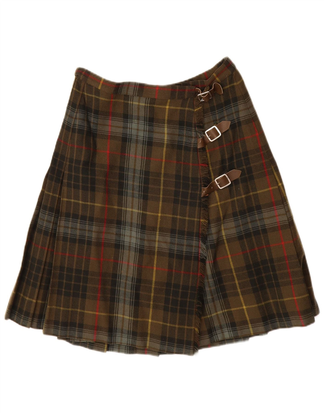 Fusta Wrap pentru femei VINTAGE W28 Medium Khaki Plaid